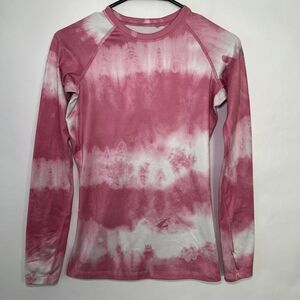 Nike Pro Combat Fitted Long Sleeve Athletic Shirt Top Women Size XS Pink Tie Dye